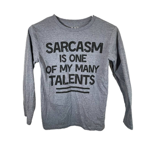 Children's Place M 7/8‎ Boys Long Sleeved Graphic Shirt Heather Navy